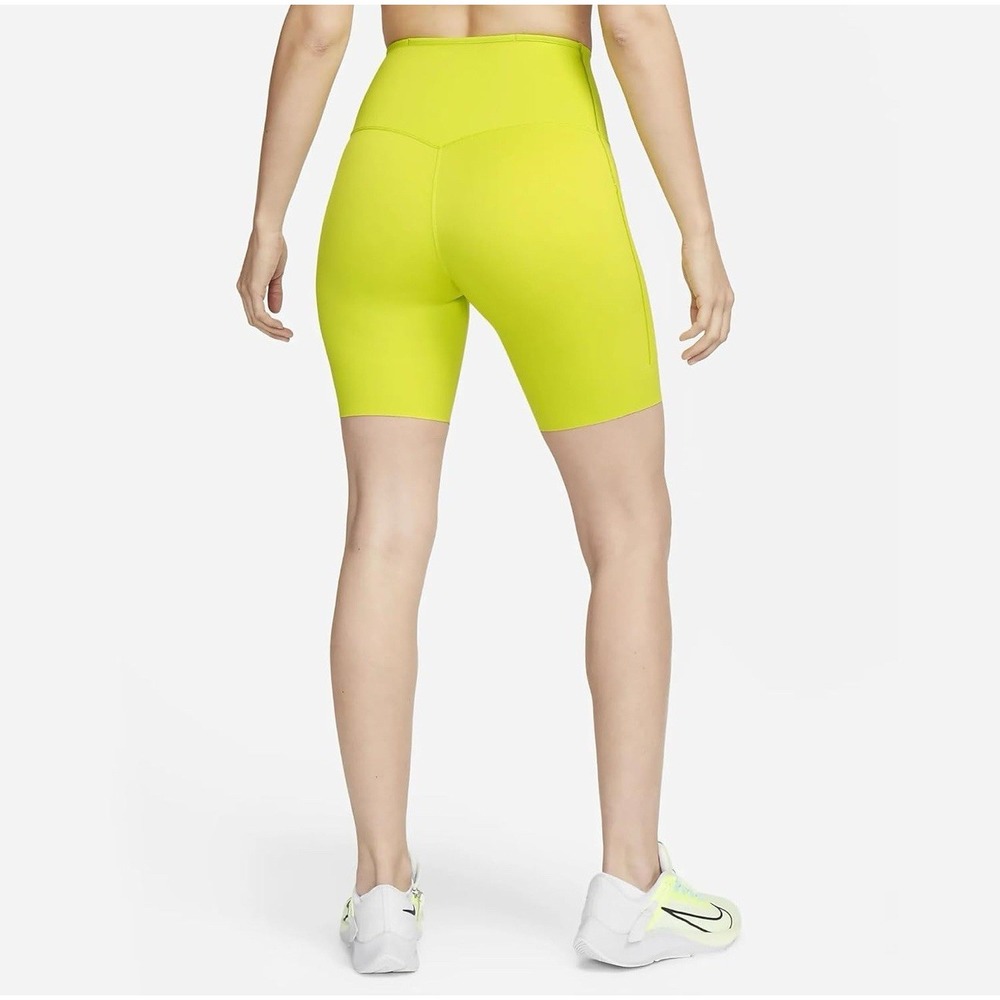 Nike Go Dri-FIT Women's Running Shorts High-Waisted with Pockets XS Yellow New - Picture 10 of 10